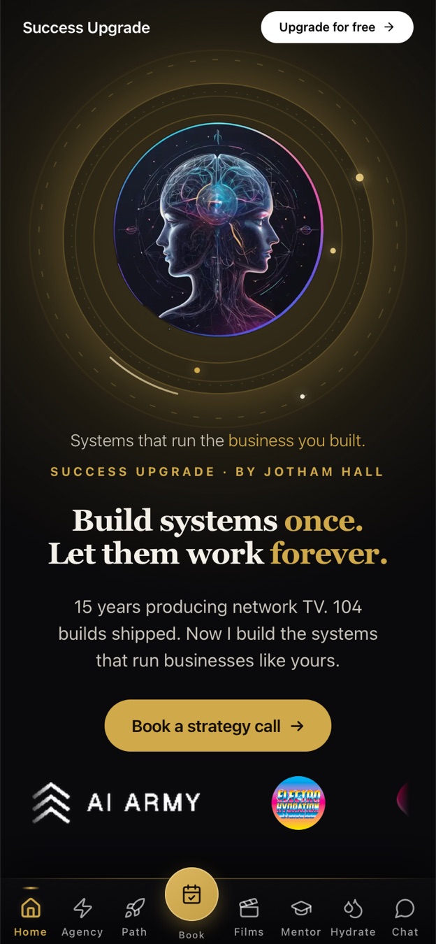 Success Upgrade home screen on a phone